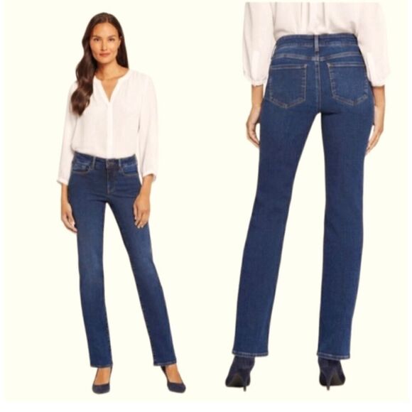 NYDJ Marilyn Straight Leg Blue Jeans Size 14 - Picture 1 of 9